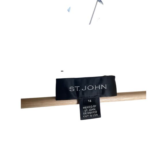 St. John Size 16 Women's Wool/Rayon White Dress Draped Neck Sleeveless - Picture 2 of 7